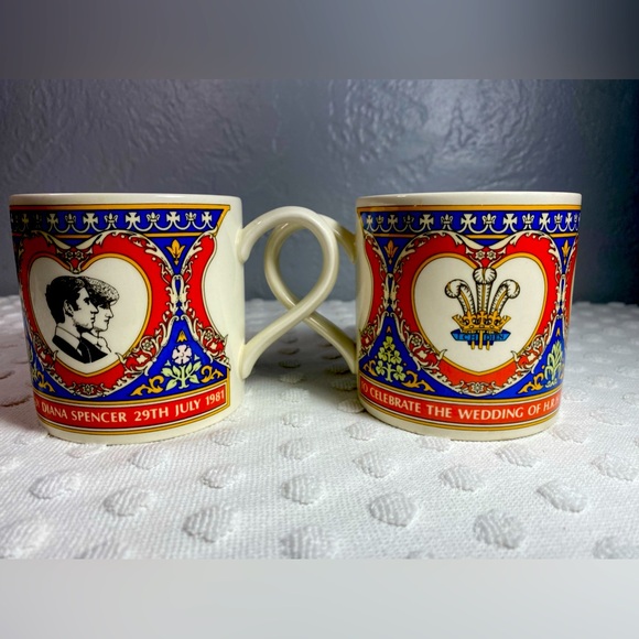 VTG Charles Diana "Royal Wedding" Etruria Wedgewood Special Edition Coffee Cups - Picture 1 of 11